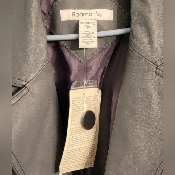 Roaman's Women's Leather Trench Coat New - Picture 3 of 8